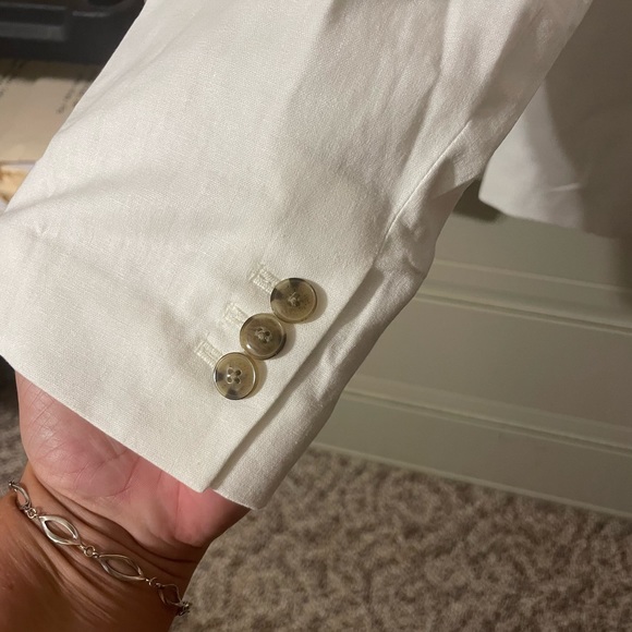 NWT J Crew White Linen Blazer Size 24W - Picture 4 of 5